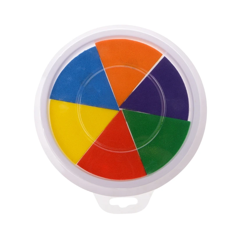

6 Colors Ink Pad Stamp DIY Finger Painting Craft Cardmaking Large Round For Kids