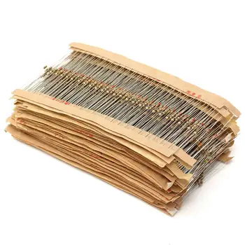 

New Arrival 2425Pcs=97Valuesx25Pcs Metal Film Resistor Assorted Kit 5% Tolerance 1/8W 0.125W Power 1 ohm~1M ohm Resistor Set