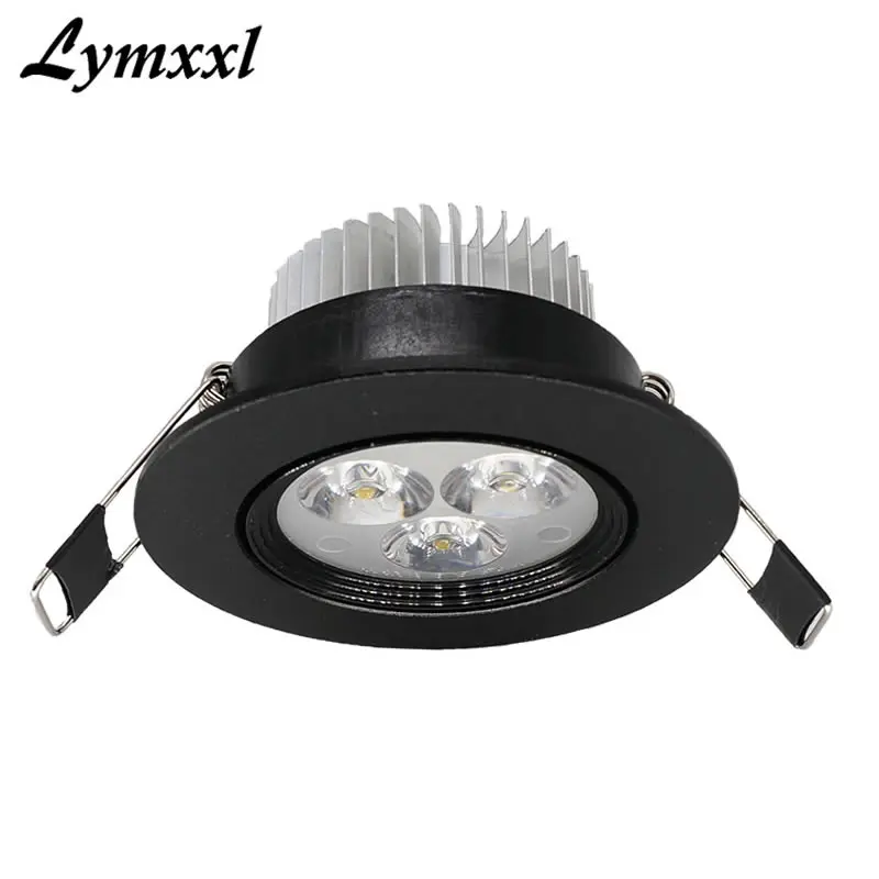 

Round Dimmable Led Ceiling Downlight 3w High Power Led Chip Black Shell AC85-265V or 12V Led Recessed Spot Lights Lamp CE UL