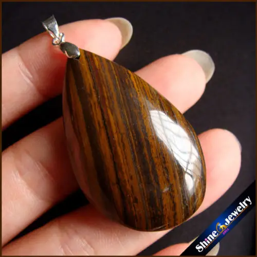 

Men's Fashion Jewelry Natural African Lron Tiger's Eye Pendant Necklace Hawk's Eye Gem Timeless Gift For Boyfriend BS883
