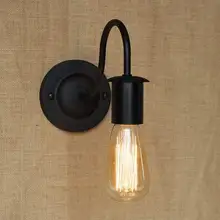 Aplique de pared de hierro negro Retro/lámpara de estilo europeo y americano Simplicity, sala de estar decorativa para lámpara de pared, pasillo y cabecera