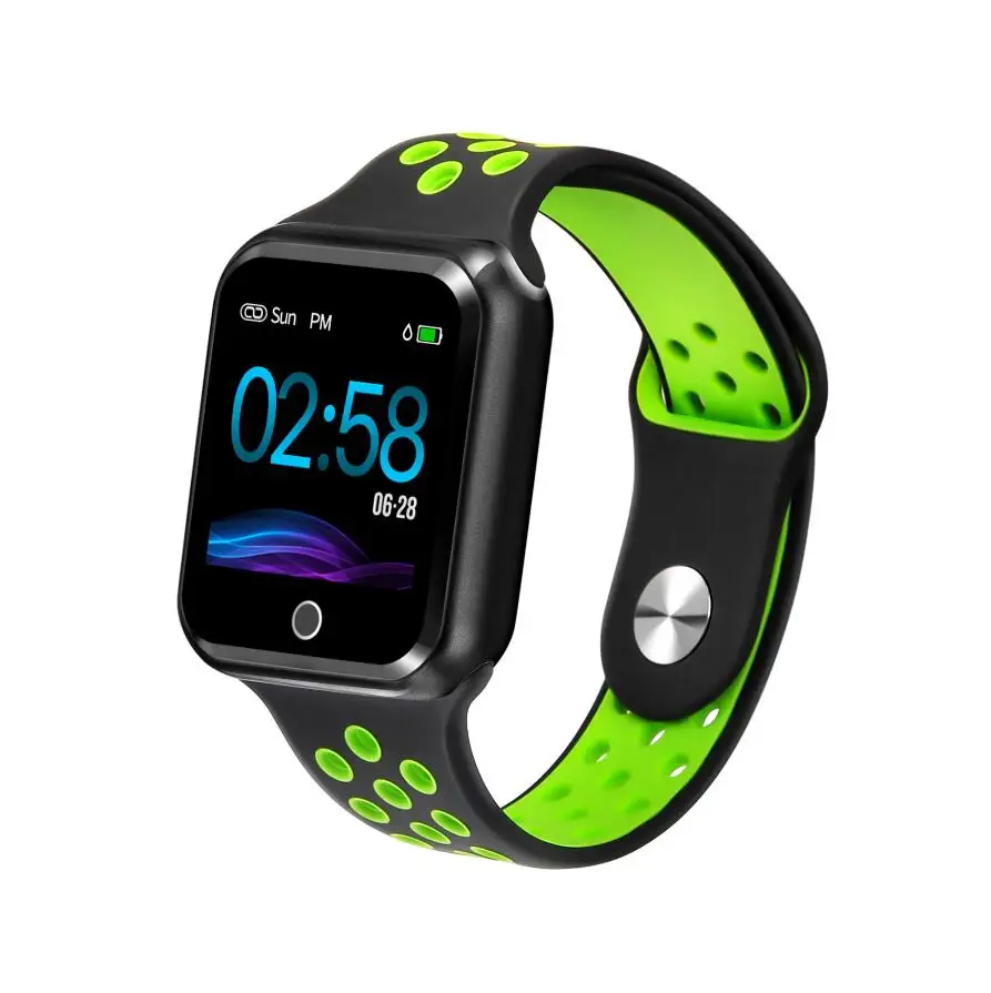 Bluetooth 4,0 S266 Смарт-часы 1,3 дюймов цветной экран Смарт-часы мужские модные фитнес-трекер пульсометр кровяное давление - Цвет: Зеленый