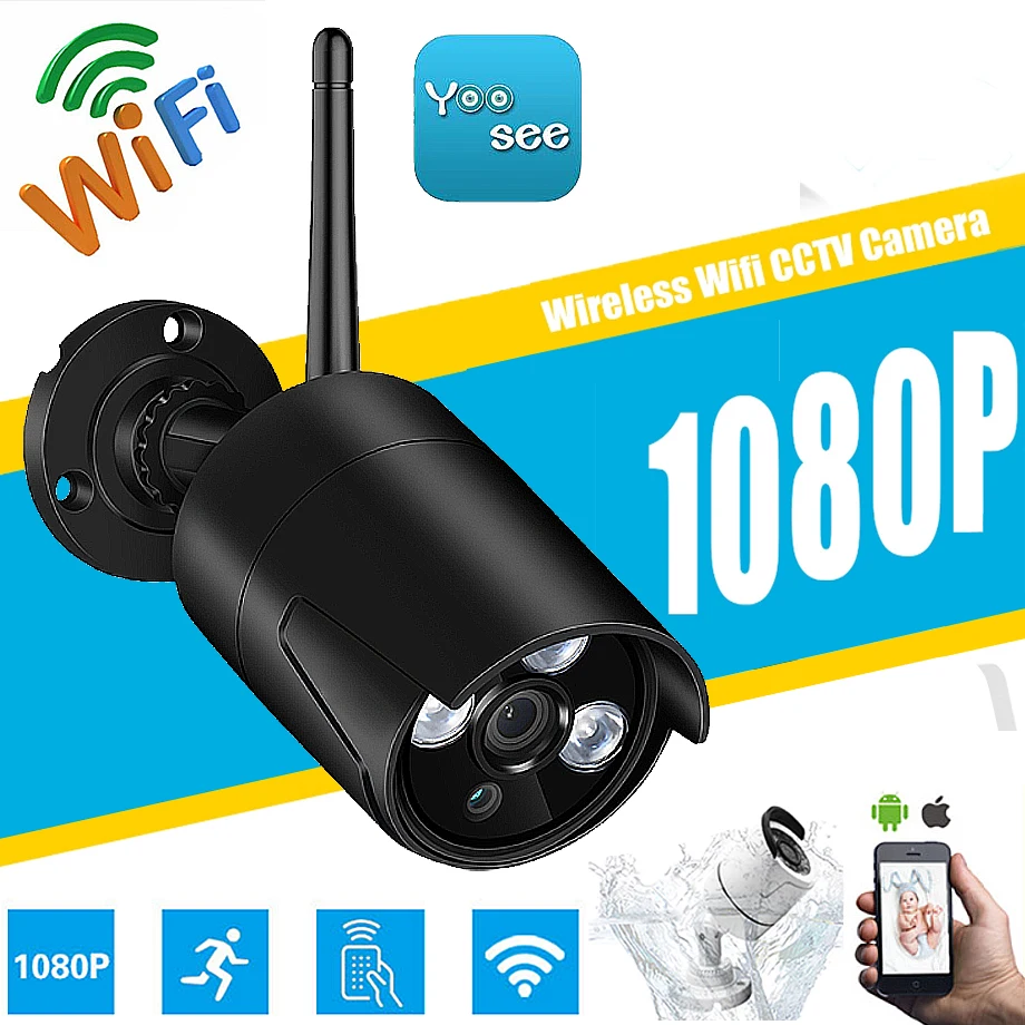 

HD Wifi Outdoor IP Camera 1080P Waterproof 2.0MP Wireless Security Camera Metal 3PCS ARRAY SD Card Record Bullet P2P Yoosee app
