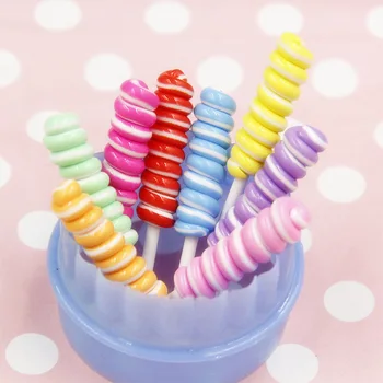 

5Pcs/Lot Lollipop Glossy Candy Slime DIY Accesorios Toy Slime Supplies Filler For Clear Fluffy Slime Gift Toy For Kids Adult