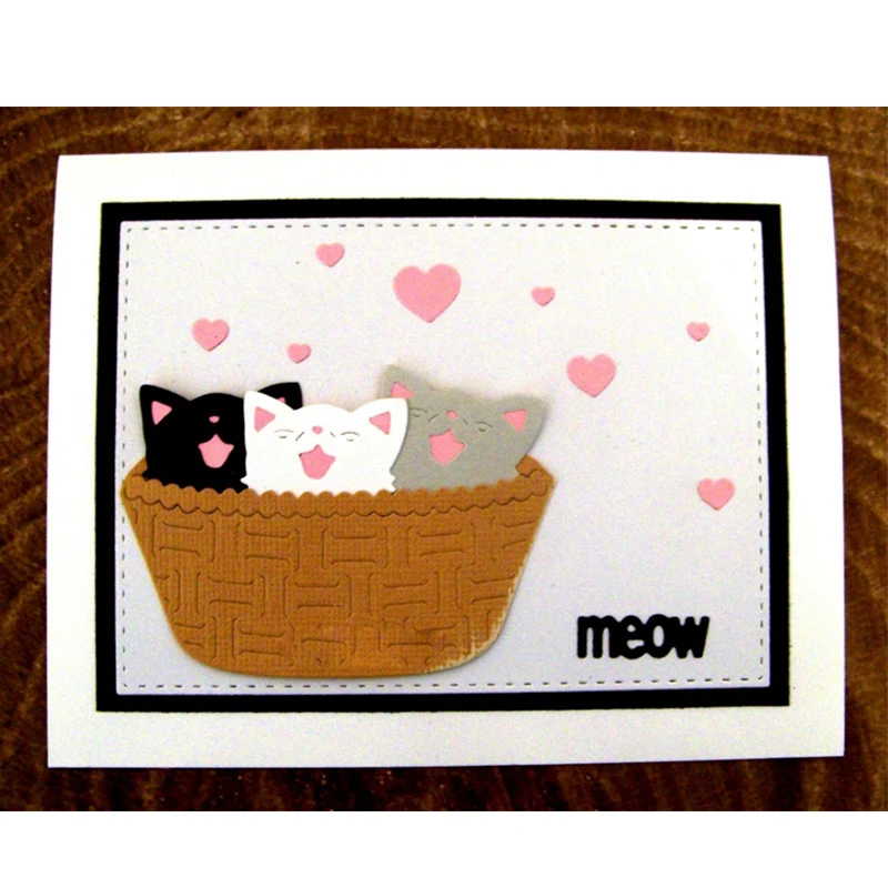 

Cute Meow Cat Metal Die Cuts Cutting Dies For Scrapbooking Embossing Decorative Crafts DIY Paper Cards Making New 2018 Diecut