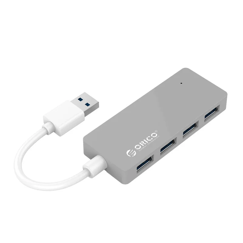 ORICO HC4-U3 Mini 4 порта USB 3,0 концентратор для ноутбука U диск Портативный хаб адаптер для телефона - Цвет: Серый