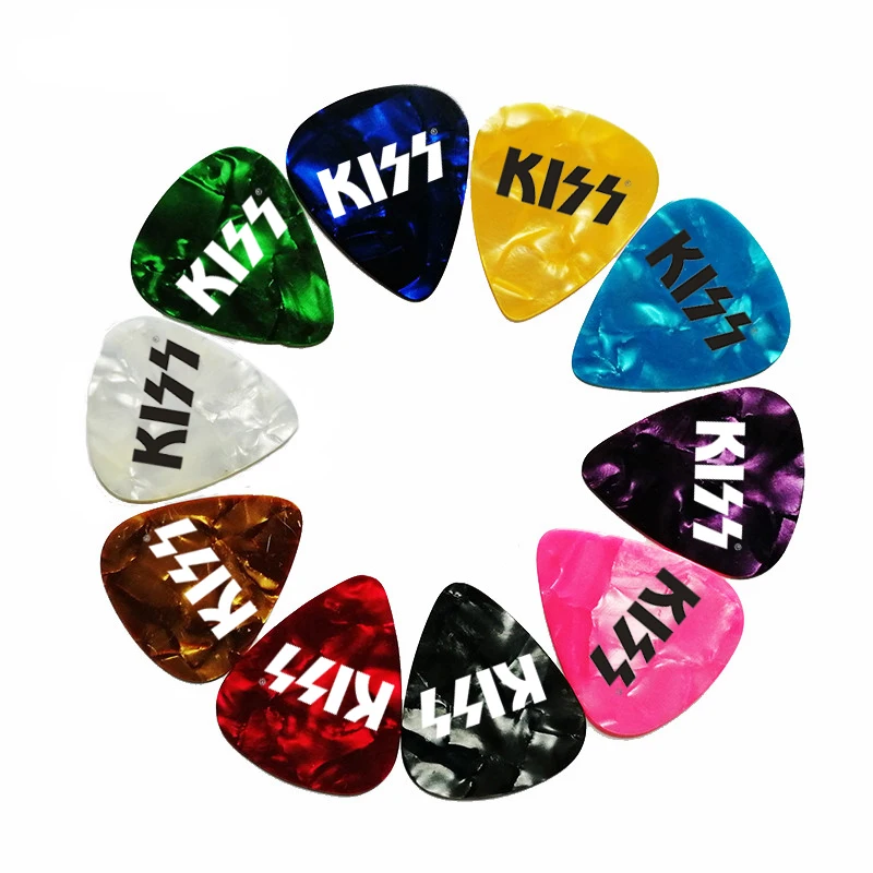 100PCS KISS Personalized Celluloid/Nylon Electric Guitar Picks Variety