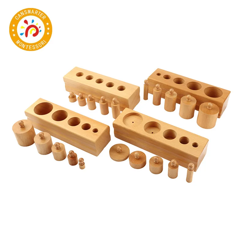 

Montessori Baby Wooden Toys Cylinder Block Set For Children Educational Preschool Early Learning Toy