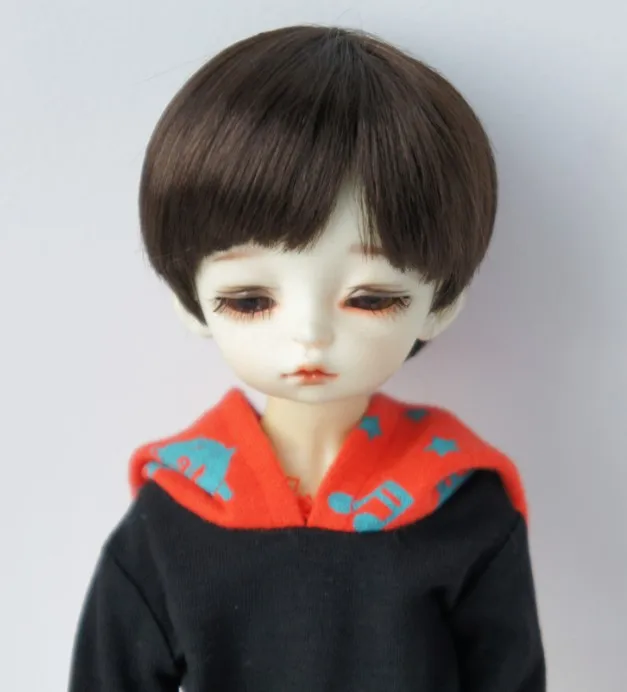 JD341 6-7 дюймов кукольный парик YOSD кукла парики 16-18 см короткие мальчики cut BJD парики кукла 1/6 аксессуары - Цвет: Coffce black SM7