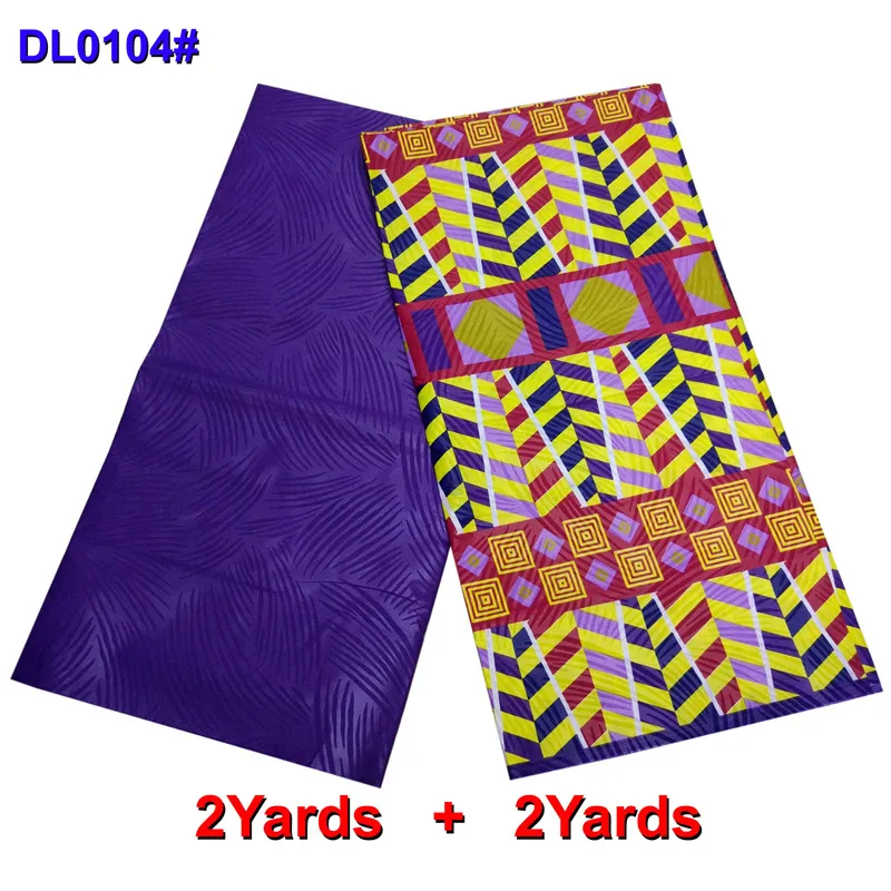 

High Quality Mixed Polyester 2yards+2yards African Wax Cloth Wax African 2019 Dutch African Wax Hollandais FabricY90423-4