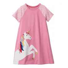 Girls Dress Unicorn 2019 Summer Baby Girl Clothes Cotton Kids Dresses for Girls Costume Striped Animal Pattern Princess Dress Girls Dress Unicorn 2019 Summer Baby Girl Clothes Cotton Kids Dresses for Girls Costume Striped Animal Pattern Princess Dress