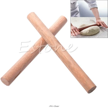 

New Wood Wooden Rolling Pin Fondant Cake Decorating Dough Rollers Baking ToolsF1FB
