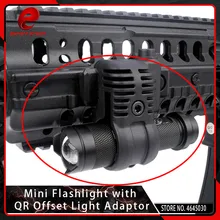 Элемент Airsoft тактический мини телескопический зум фонарик с 25,4 мм QR отводной огонь адаптер Принадлежности для охоты черный