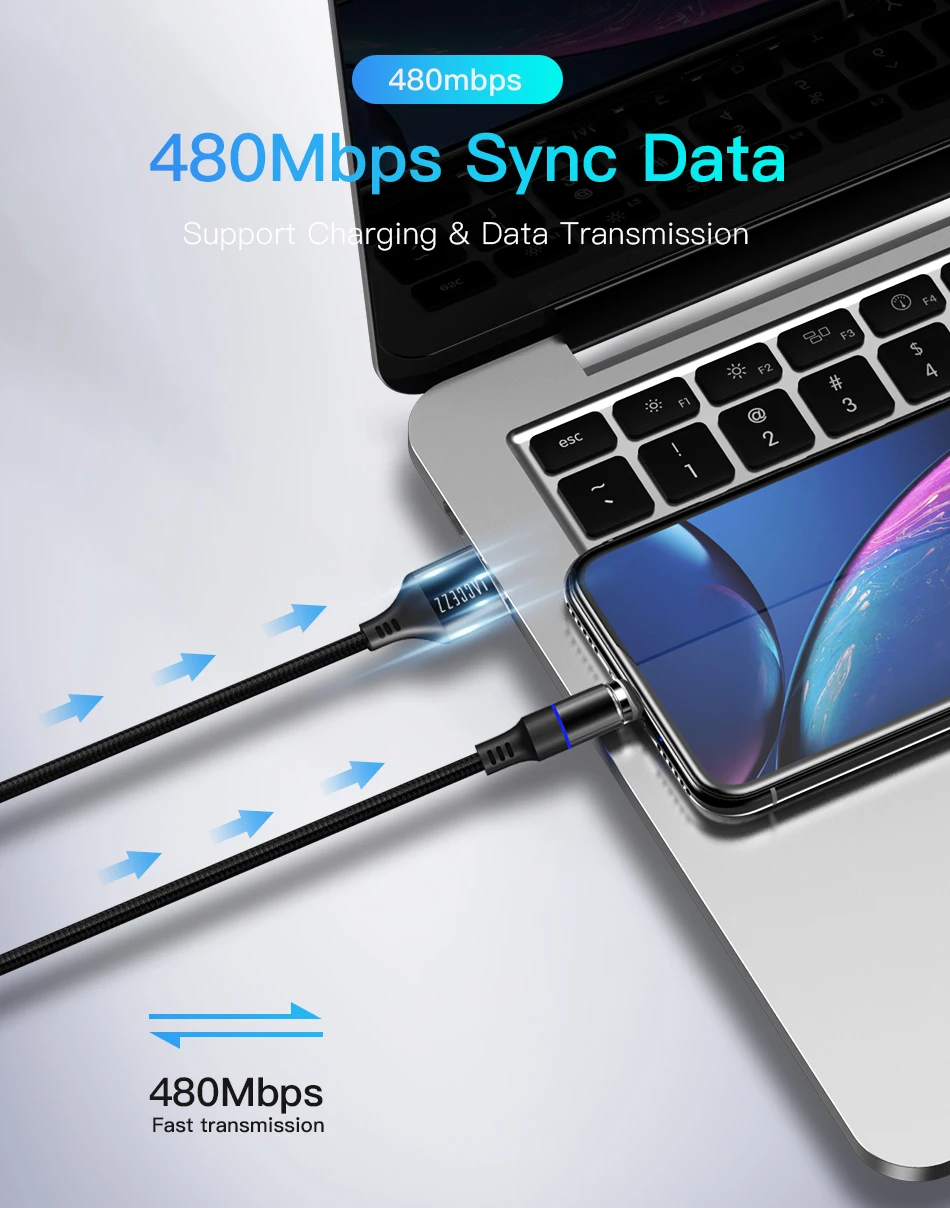 ACCEZZ настоящий 3A Магнитный кабель 5 отверстий кабель передачи данных для быстрой зарядки Micro Тип usb C для iPhone XS MAX XR samsung Xiaomi зарядный шнур