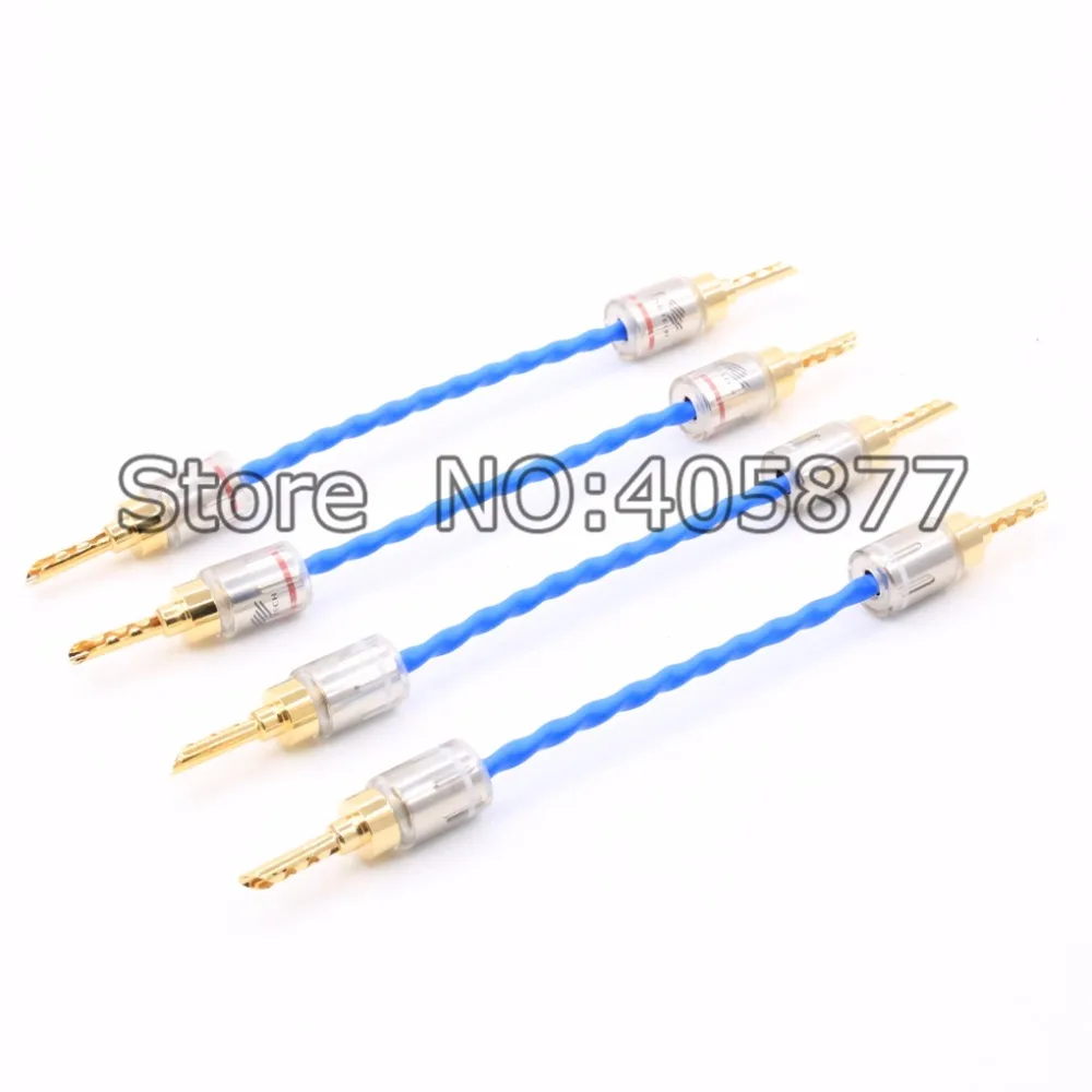 

Free shipping G7 Emperor Double Crown Jump cable Bradge cable for speakers with spade connectors silver-gold