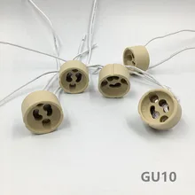 300 шт./лот GU10 Керамика миниатюрный Би-контактный Ушастый теплостойкая проволока соединитель гнезда цоколя для трекового светильника СИД Downlights 110V220V