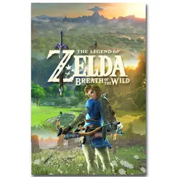 Легенда о Zelda Дыхание Дикого Книги по искусству шелк Ткань плакат 13x20 32x48 дюймов Новый игры картинки для Гостиная Настенный декор 002