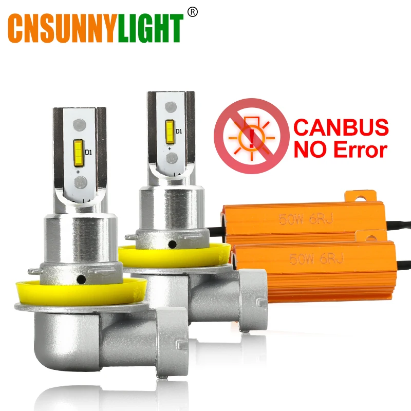 CNSUNNYLIGHT без мерцания H11/H8 9005 9006 светодиодный передний противотуманный фонарь