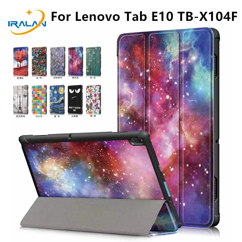 Для Lenovo Tab E10 TB X104F 2019 новый выпуск 10 1 &quotчехол с принтом три сложения Магнитный