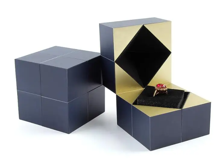 5pcs/lot Creative Magic Cube Propose Ring Box Romantic Marriage Wedding Ceremony Ring Box Rubik