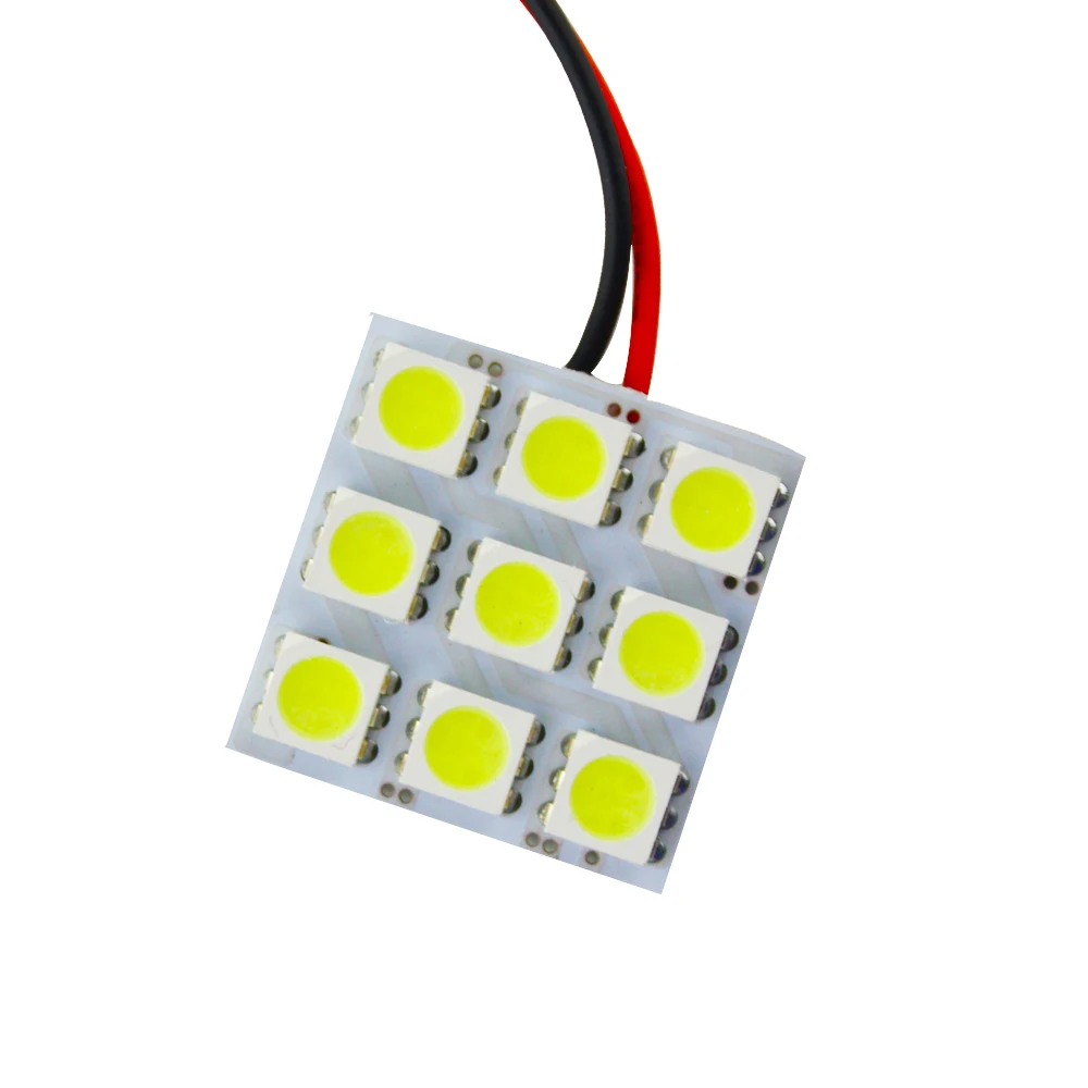 

4pieces T10 9 SMD5050 LED Panel Car Interior Light Bulb Dome BA9S Adapter 12V ES CA