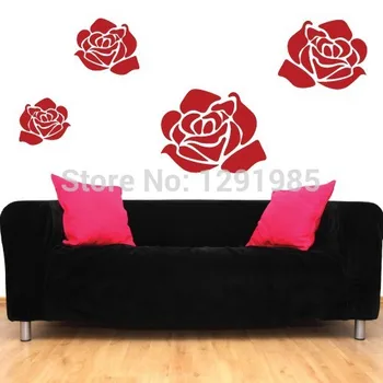 

Blooming Rose Flower Wall Sticker Decal Ideal for Kids Room Baby Nursery Home Decor fashion Removable PVC custom made Poster