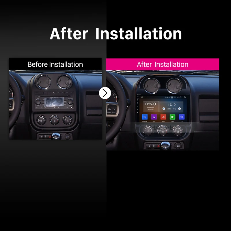 Harfey автомобильный DVD мультимедийный плеер радио для 2014 2015 Jeep Compass Android 10 0 1 &quot1Din