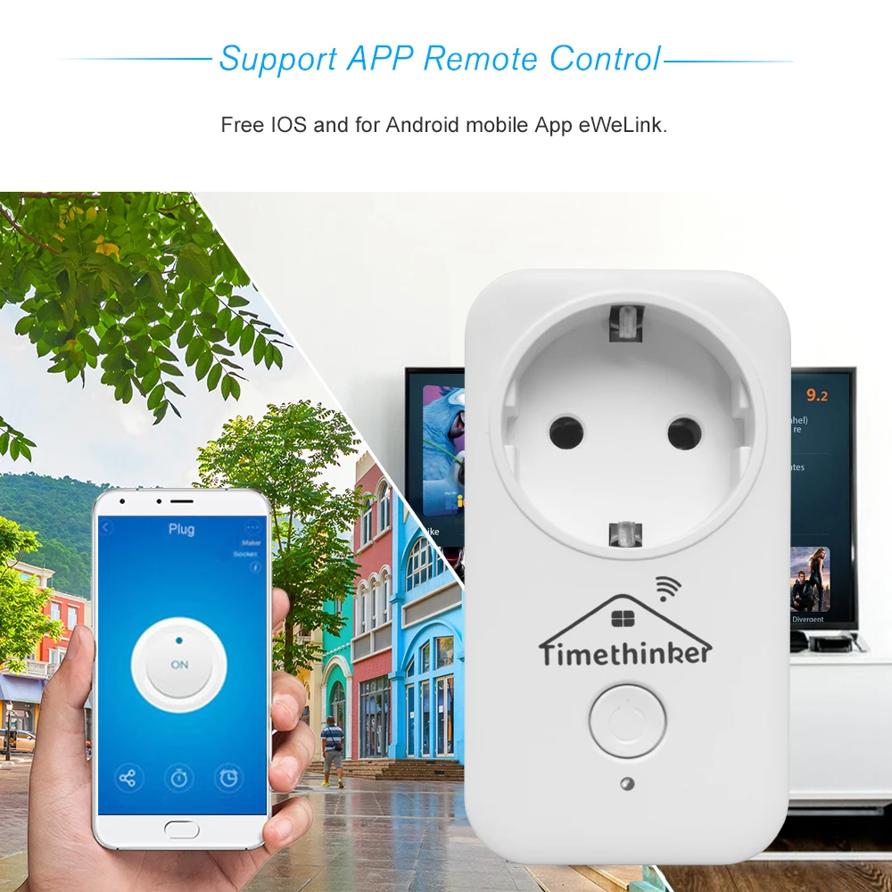 

Timethinker 5pcs Smart Home WiFi Socket US EU UK Socket Plug for Apple Homekit Alexa Google Home APP Siri Voice Remote Control