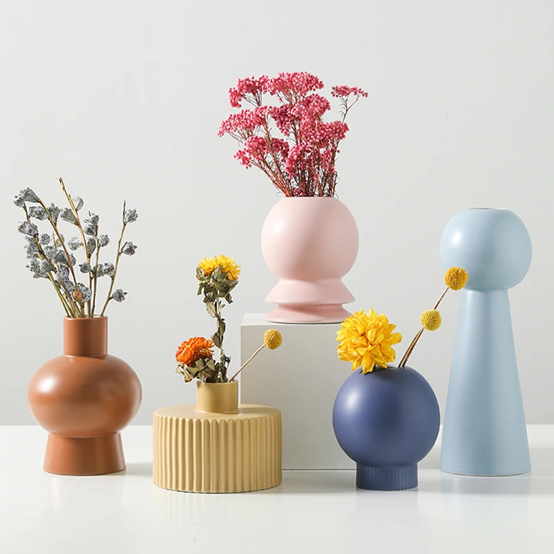 Classic fashion solid color home ceramic decorative vase Creative