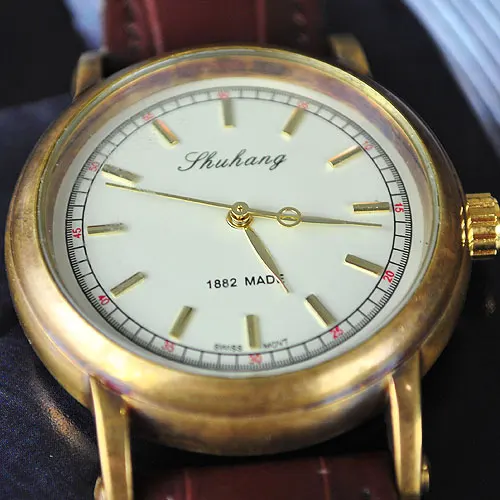 Luxury brown механические мужские часы специальной латуни случае