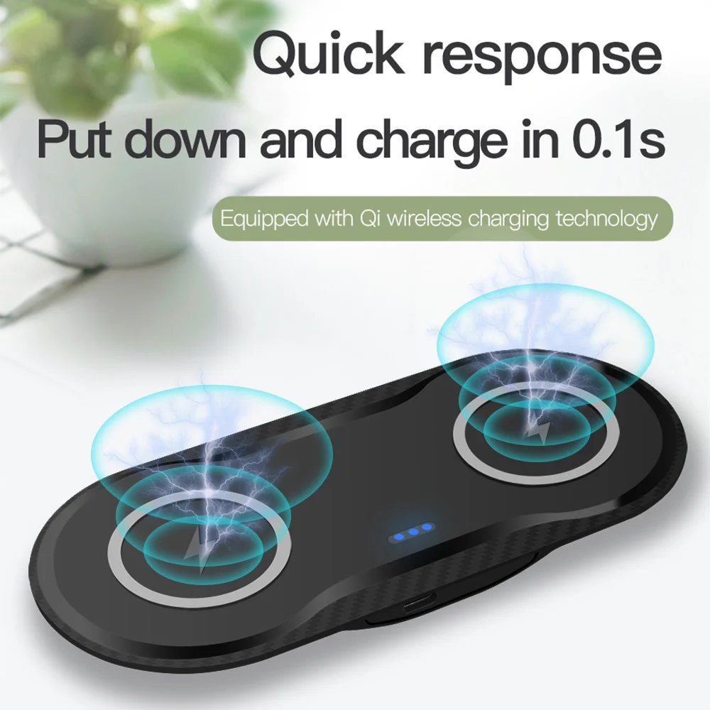 20W Double Qi Wireless Charger Pad for iPhone 11 XS XR X 8 AirPods 10W Dual Fast Charging Dock Station For Samsung S10 S9 Note 9