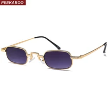 Peekaboo, маленькие прямоугольные солнцезащитные очки, мужские, металлическая оправа, золото, зеленый, красный, Ретро стиль, квадратные солнцезащитные очки для женщин, uv400