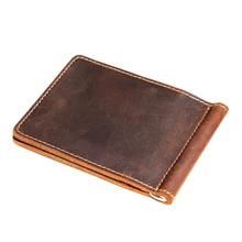 Crazy Horse материал мужской кошелек с зажимами для денег Тонкий многофункциональный бумажник для денег дизайнерские новые мужские кошельки зажим для денег