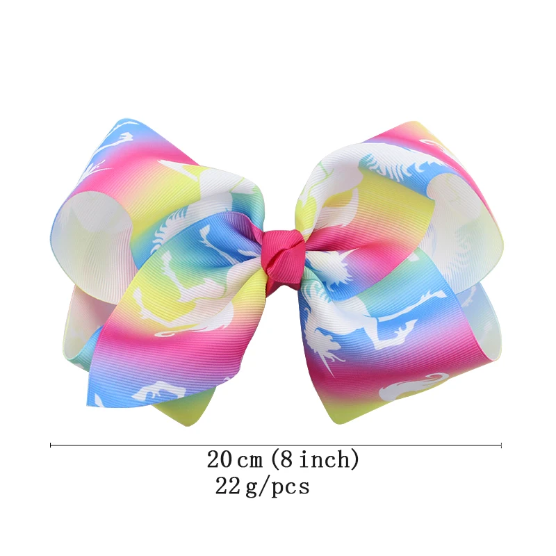 JoJo Clip Rainbow Striped Dots Hair Bows With Clips For Kids Girls Colorful Hairpins Baby Hair Accessories (3)