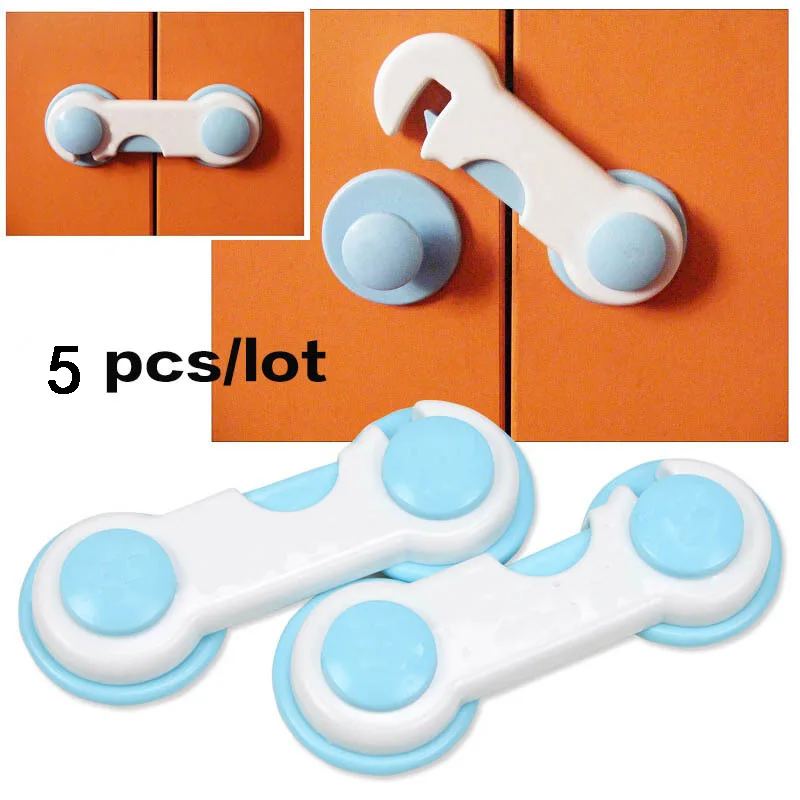 5 قطع 1 مجموعة todder الطفل الطفل الاطفال باب أدراج خزانة قفل أمان البلاستيك غطاء الوردي الأزرق