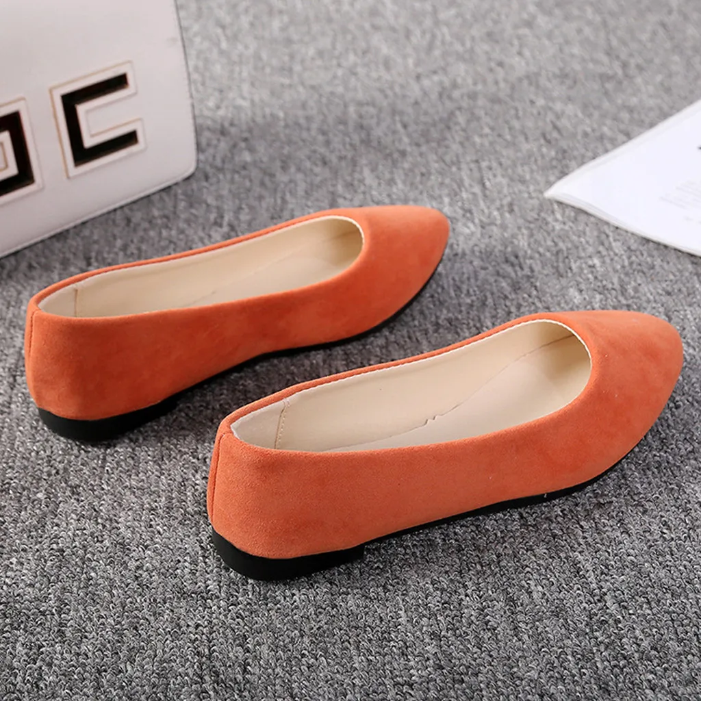 

Women's Flats Shoes Women Pointed Toe Flat With Shoes ladies shoe Shallow Mouth All-Match Side Empty Sandals sapatos#A3