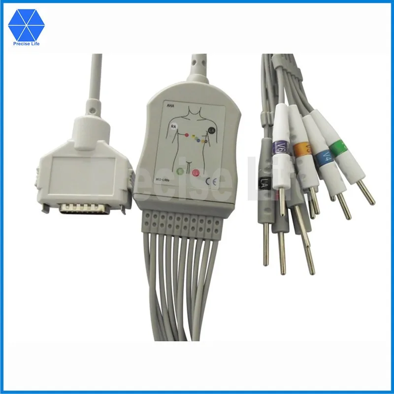 Compatible replacement for Denshi FX 101 ECG cable EKG cable one piece