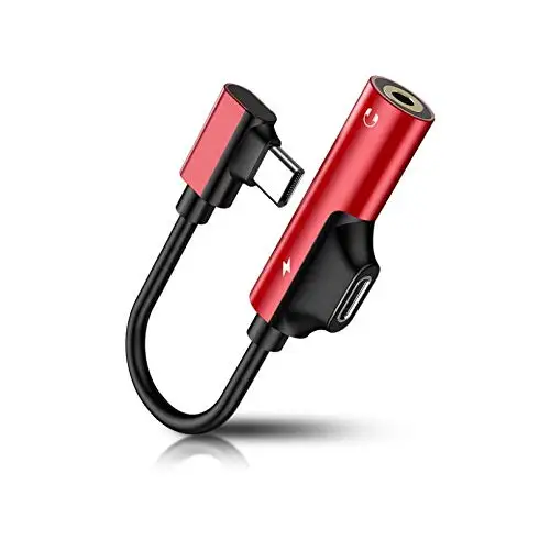 Cherie 2в1 Тип C 3,5 мм аудио адаптер Разъем для наушников зарядное устройство для Oneplus 7 samsung huawei Xiaomi type-C зарядный кабель разветвитель - Цвет: Красный