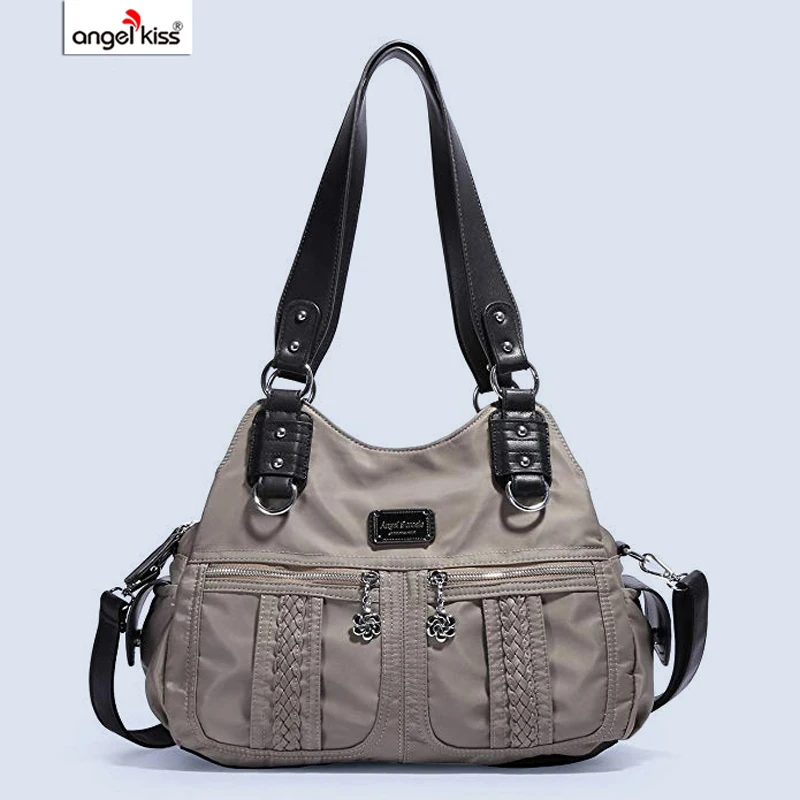 

Angelkiss Brand Women's Casual Totes Bag Shoulder Bag Nylon Handbags Open Crossbody Bag Ladies Waterproof Messenger Bag