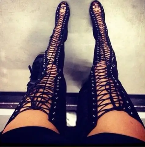 Chaude Mince Sandales Dames 2018 bleu Femme Pictures Over Pictures Noir rouge En genou Daim À Sestito Vente Découpes Bout Gladiateur the Bottes Haute Talons Lacets as Ouvert as jaune PZqt5