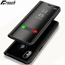 New Luxury Mirror Flip Case For Iphone X Clear View Clear Flip For Iphone 6 6s 7 8 Plus Hard Phone Cover Smart Case