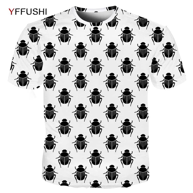 YFFUSHI новинка модная Мужская/женская футболка с коротким рукавом в виде насекомых