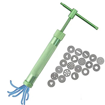 

Metal Clay Extruders Green pottery clay tools DIY Sculpture Gun Clay Sugar Paste Extruder Cake Sculpture Gun Tool