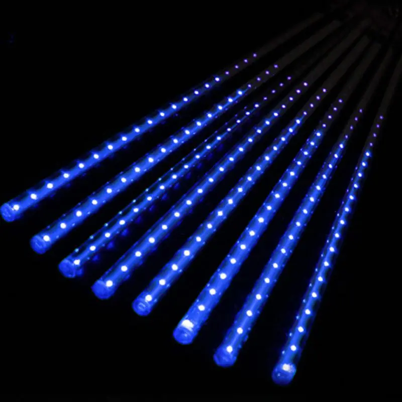 Holiday Lighting Waterproof LED Meteor Shower Light Icicle Snow Rain Falling Outdoor Light with US Standard Power Adapter