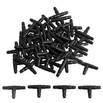 

20PCS X 4/7mm Black Sprinkler Irrigation Tee Pipe Barb Hose Fitting Drip System Garden Accessories Outdoor Home Use