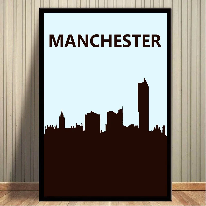 

Manchester City Map Poster Nordic Style Canvas Print Wall Decor No Frame