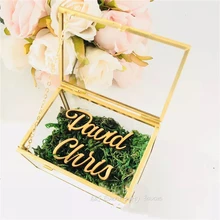 1 шт. уникальные персонализированные Стеклянные Коробки для подружки невесты, подушку для носителя кольца, обручальное свадебное предложение, брачные традиции, коробка для колец