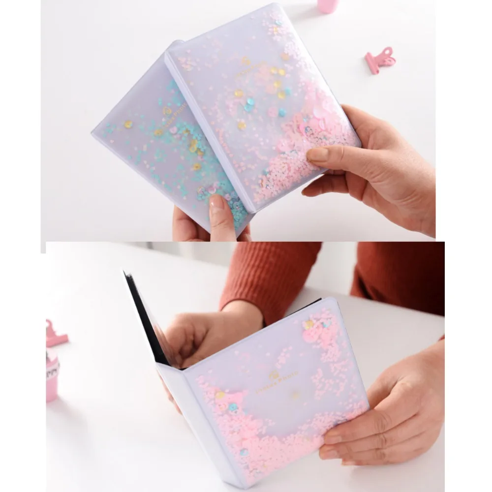 64 Pockets Mini Colorful Quicksand Sequin Photo Album For Fuji Instax Mini 7s 8 9 25 50 70 90 SP1 Camera Film or 3 inch Photo 64 Pockets Mini Colorful Quicksand Sequin Photo Album For Fuji Instax Mini 7s 8 9 25 50 70 90 SP1 Camera Film or 3 inch Photo