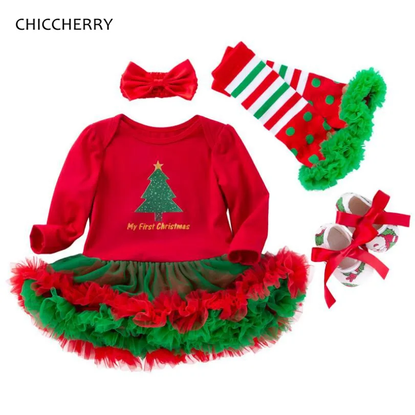 Meine Erste Weihnachten Baby Madchen Kleidung Sets Spitze Strampler Kleid Stirnband Beinlinge Krippe Schuhe Madchen Weihnachten Outfits Boutique Lace Romper Dress Dress Dress Dressbaby Dresses Girl Aliexpress
