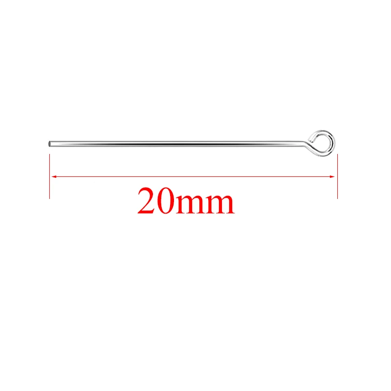 Aiovlo 10 шт./лот, длина 20, 30, 40 мм, 925 пробы, серебряная шариковая головка, булавки для изготовления ювелирных изделий своими руками, шпильки, Диаметр 0,6 мм - Цвет: 9 Silver 20mm